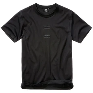 Koszulka męska Brandit Tropenshirt z krótkim rękawem, mieszanka bawełna i polietylen, dwa panele velcro na klatce piersiowej pod naszywki, luźny krój, wytrzymała konstrukcja outdoor, widok na przód koszulki na neutralnym tle.