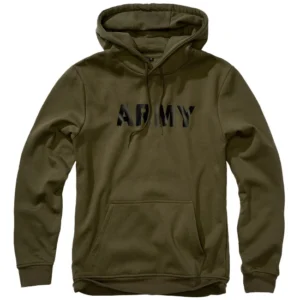 Bluza kangurka Brandit Army Hoody z nadrukiem ARMY i głębokim kapturem